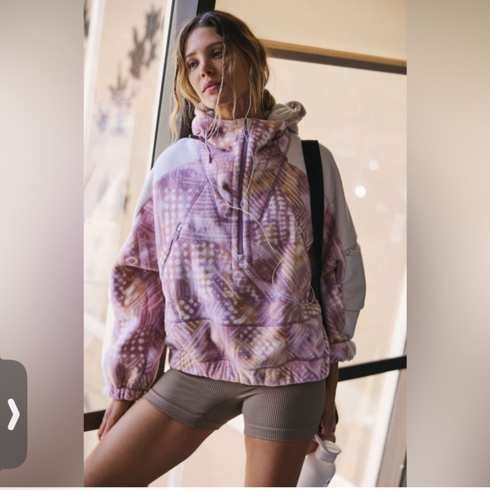 Women's Pink Patterned Hoodie
